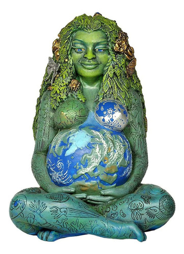 Estatua De La Madre Tierra, Estatua De Gaia, Estatua De Mad. Color Verde