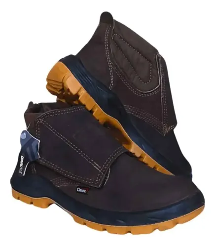 Botina Velcro Bi Nobuck Café - Crival | Frete grátis
