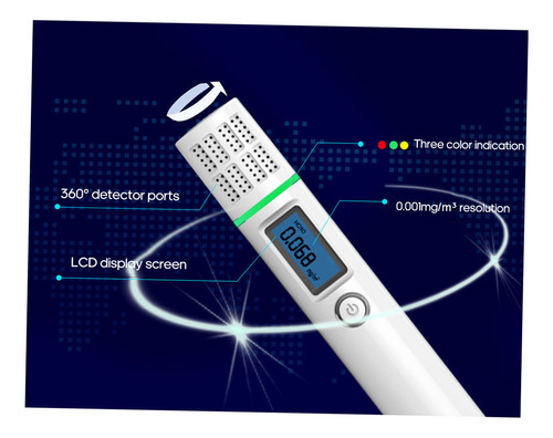Detector De Precisión Tester Sensor Pantalla Tvoc Con Med