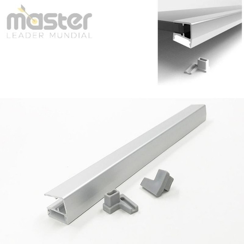 Imagen 6 de 6 de Perfil Aluminio Pv8 Para Estante Vidrio Y Tiras Led X 1mts