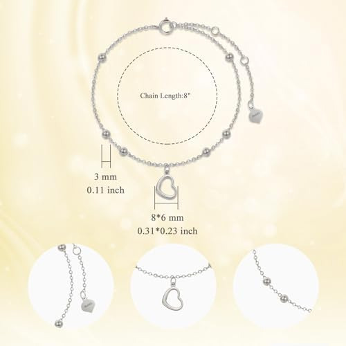 Brazalete De Corazón De Oro Real De 14 Quilates Para Mujer,