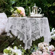 Comprar Artable Rectángulo Mantel Pequeño Encaje Macramé Mantel Vint