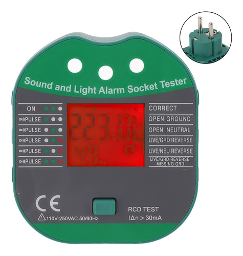 Comprobador De Enchufes, Toma De Corriente, Alarma Acústica