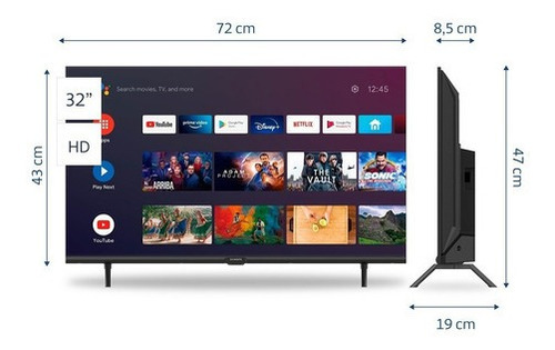 Imagen 3 de 7 de Smart Tv Hd 32 Bgh Android B3222s5a