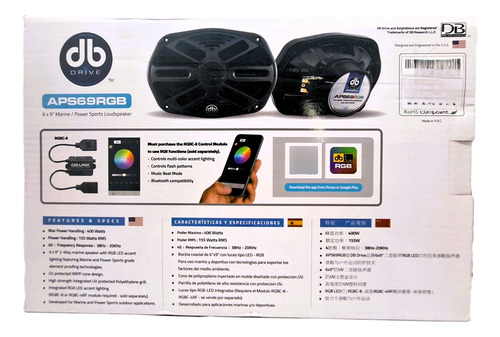 Bocinas Coaxiales Rgb Db Drive Aps69rgb 155w Rms 6x9 PuLG