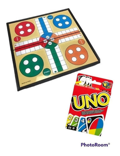 Combo Juego De Ludo Magnético 34x34 + Juego De  Cartas Uno