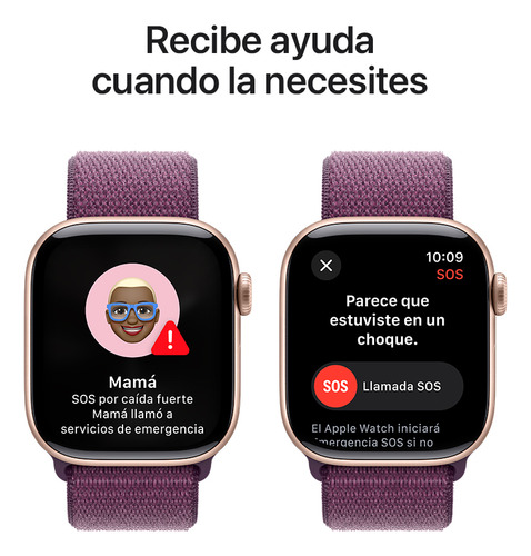 Apple Watch S10 Gps 46mm Aluminio Con Correa Color Oro Rosa Oro Rosa Correa Loop Deportiva Ciruela Aluminio Oro Rosa