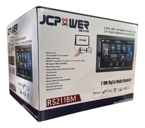 Pantalla Jc Power Mod Rs211bm Con Cámara De Reversa Incluid Negro