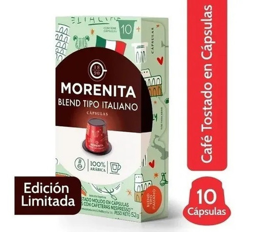 Cápsulas Café La Morenita Italia X 10 Un - Para Nespresso