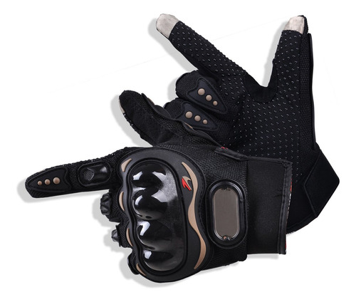 Guantes De Moto Sin Dedos De Cuero Presión Hombre De F...