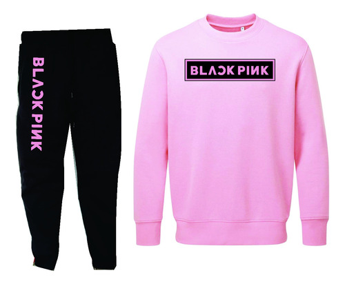 Conjuntos Sudadera + Buzo Cr Grupo Black Pink Kpop Logo
