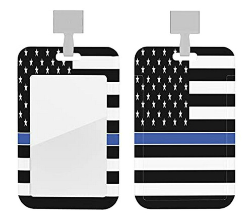 Porta Carnet, Credencial Thin Blue Ee. Uu. Bandera Americana