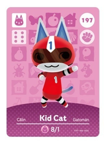 197 Kid Cat Carta Amiibo Animal Crossing The New Horizons | MercadoLibre