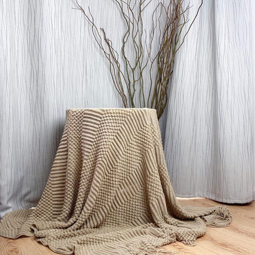 1 Manta De Punto Suave Y Cálida Con Borlas De 50 X 60 Pulgad