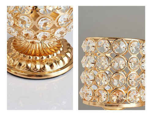 Portavelas De Cristal Dorado For Centros De Mesa De Comedor