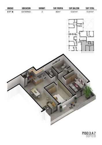 Imagen 4 de 12 de Increíble Depto 2 Dorm Con Balcón En Venta - Bº Centro