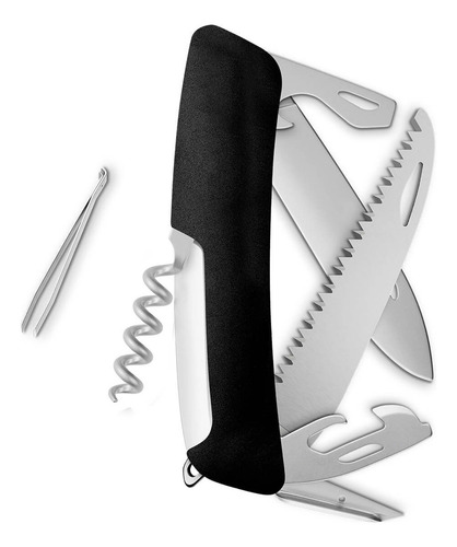 Navaja Swiza Allmatt Standard D05, 13 Funciones Con Sierra Color Negro