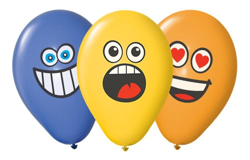 Globos 12  Party Time Impresos Emoji - Faces  X12u 