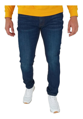 Imagen 2 de 6 de Pantalón Jeans Elasticado Hombre Skinny Semipitillo