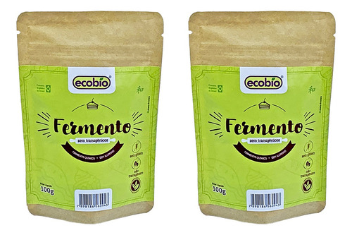 Fermento em pó Ecobio - Kit de 2 unidades