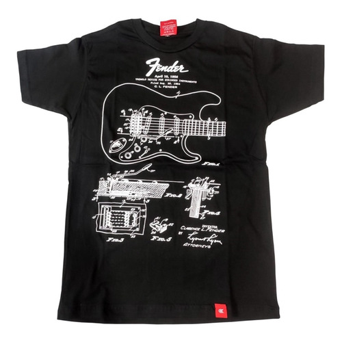 Remera Guitarra Trazo Pizarra En Vinilo Espectacular Diseño