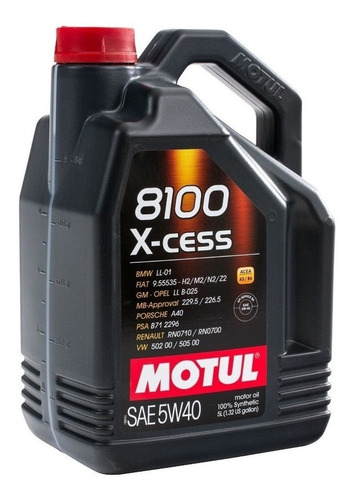 Imagen 1 de 1 de Aceite Motul 8100 X-cess 5w40 X 5 Lts.aceite Motul 8100 X-ce