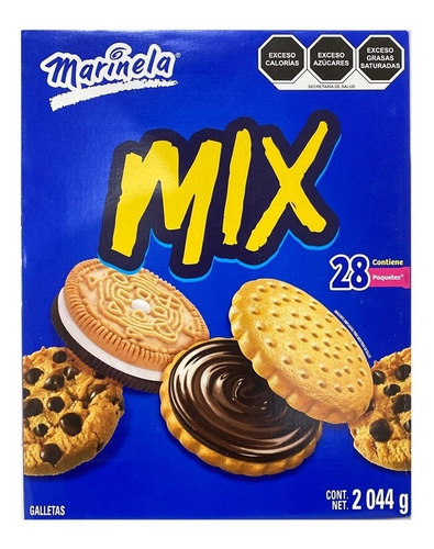Imagen 1 de 4 de Caja De Galletas Marinela Mix Con 28 Paquetes 2 Kg