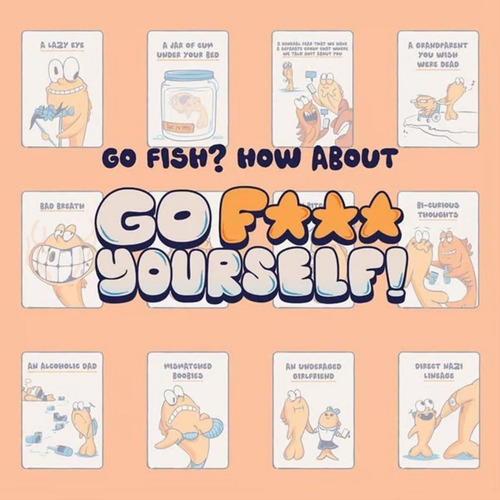 Juego De Cartas Go Fish Yourself Para Adultos, Juego Deck Ni