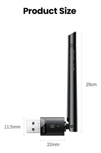 Adaptador Bluetooth 5.3 de distancia de hasta 100 m para 5 dispositivos