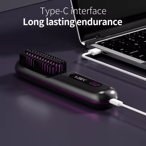 Escova De Cabelo Pente Sem Fio Fast Heating Usb Portátil
