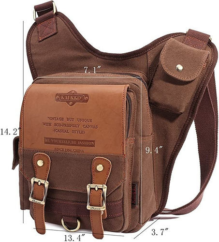 Morral Bolso Hombre Cambas (lienzo, Cuero, Lona)