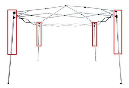 4 Parte Externa Cima Perna Coluna Tenda Gazebo Bel Mor 3x3m