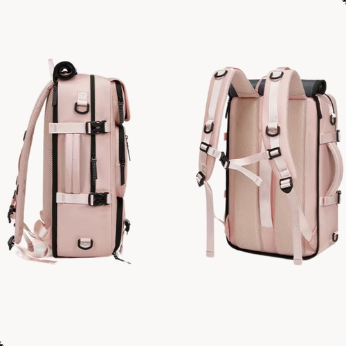 Mochila Executiva Viagem Reforçada De Bordo Impermeável Rosa Rosa Liso