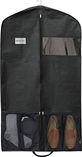 Funda Para Ropa Con 2 Bolsillos Frontales De 109 Cm Negro