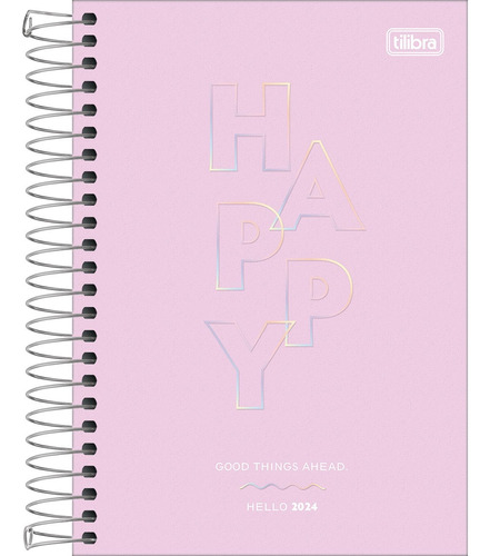 Agenda Espiral Diária Happy Tilibra M6 14x20cm 176 Folhas