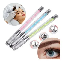 Comprar Tebori Pluma Microblading Doble Puntas Mango Glitter Acero
