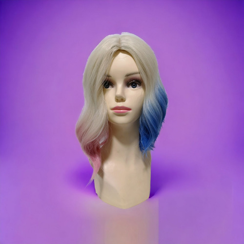Peluca Rubio Puntas Rosa Y Azul Enid De Merlina Tamaño de la base unitalla