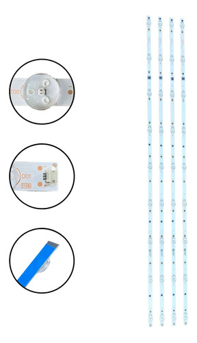 Kit 4 Barras Leds Le50u7970s 50pug6513 Le50s5970 50puf6192