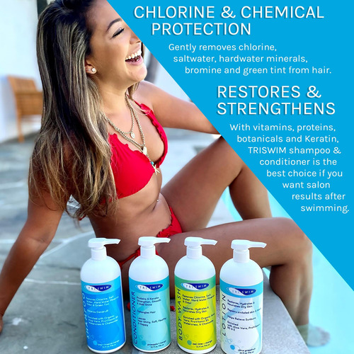 Pacote De Cuidados Capilares Triswim Com Shampoo E Condicion