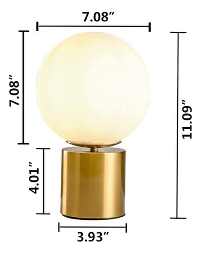 Lámpara De Mesa Sottae Modern Gold Globe Vintage Mid Century