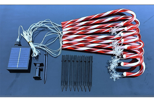8 Luces Led Navideñas Tipo Bastón De Nieve Con 8 Modos