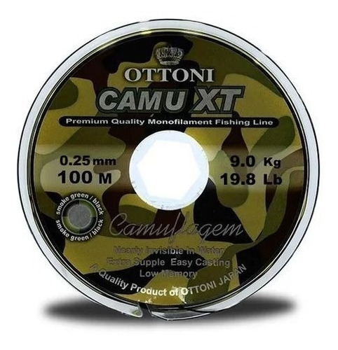 Tanza Nylon Camuline Xt 0,25 Mm (9,0 Kg) / 100 Mts Ottoni