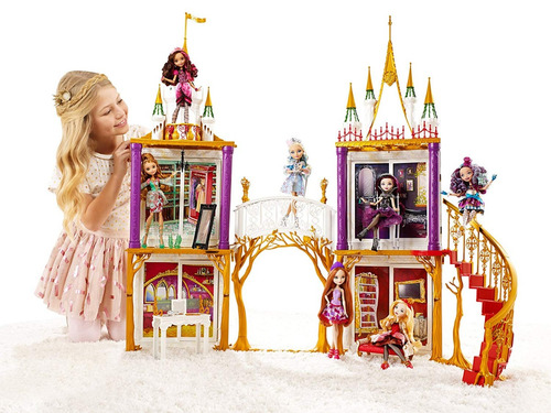 Castillo Y Escuela Ever After High 2 En 1 Para Muñecas