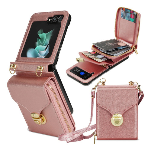 Funda De Cuero Cruzada For Samsung Galaxy Z Flip 6 5 4 3 5g