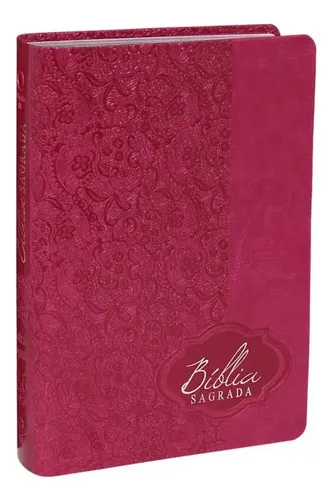 Bíblia Sagrada Letra Gigante - Capa Couro sintético Pink. Socieda...