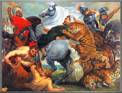 Cuadro La Caza Del Tigre El León Y El Leopardo - Rubens 1616