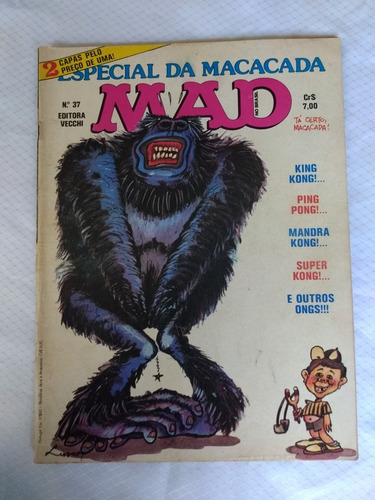 Revista Mad Editora Vecchi Autêntico N°37 Julho/77