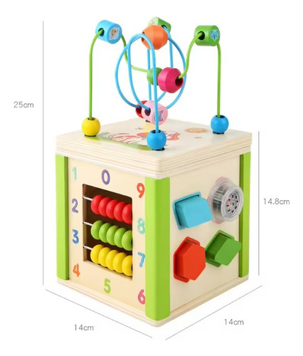 Cubo Circuito Multifuncional Encaje 5 En 1 De Madera -347