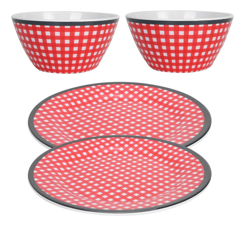 Juego De Vajilla Ab06010+bt009, 4 Piezas, Imitación Porcelan