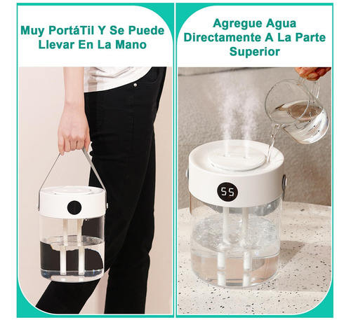 Humidificador De Gran Capacidad De 3l, Doble Pulverizador